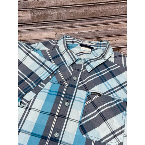 Columbia Men’s Short‎ Sleeve Button Down Blue Size XL - Picture 1 of 6